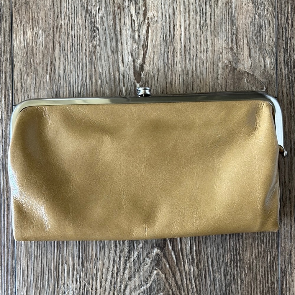 HOBO Gold Clutch with Kiss-Lock Closure
